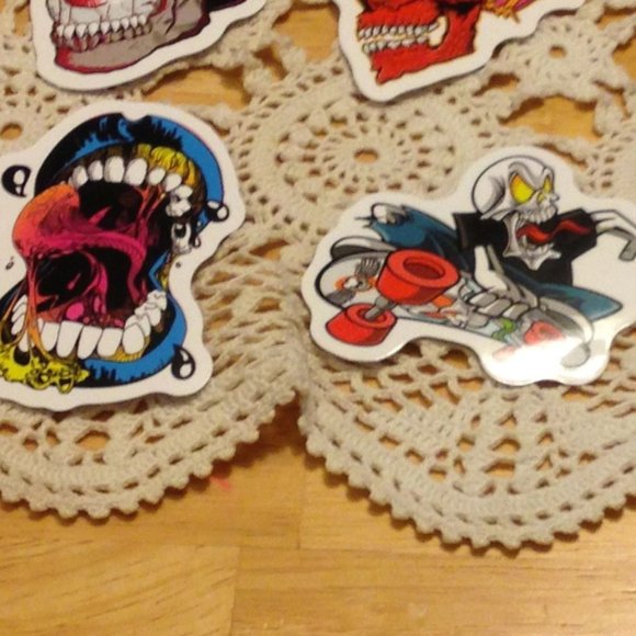 Skulls, cellphone stickers, psychedelic colors - Picture 4 of 6